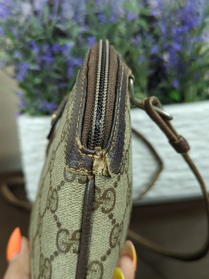 Vintage Sherryline Brown Monogram Crossbody Bag