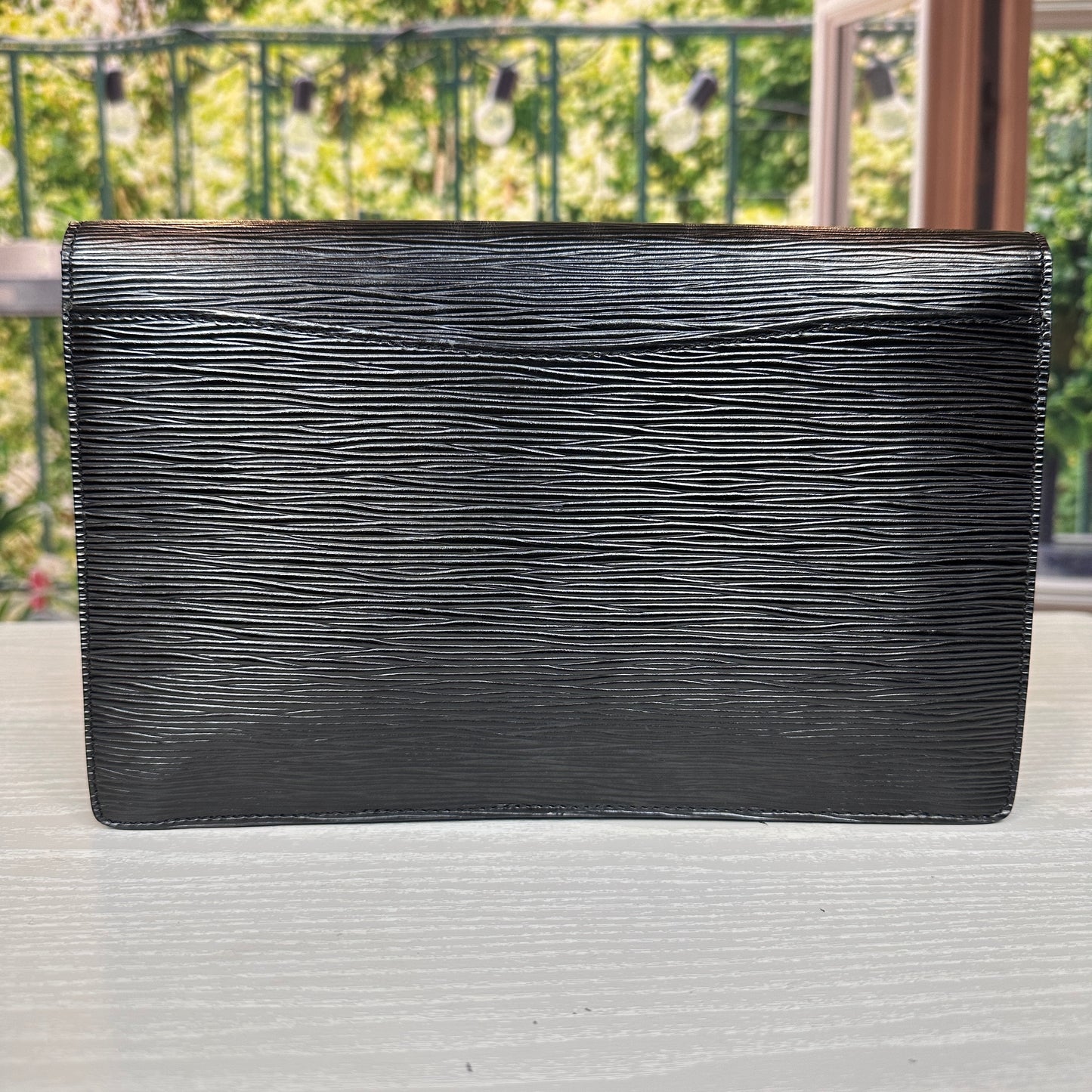 Louis Vuitton Black Epi Leather Montaigne Clutch