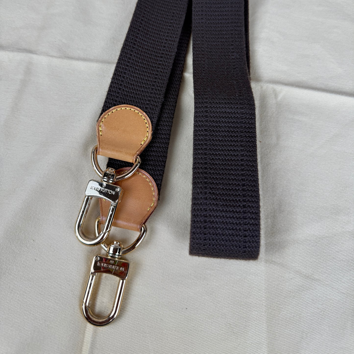 Brown Adjustable Webbed Strap – Vachetta & Gold-Tone Hardware