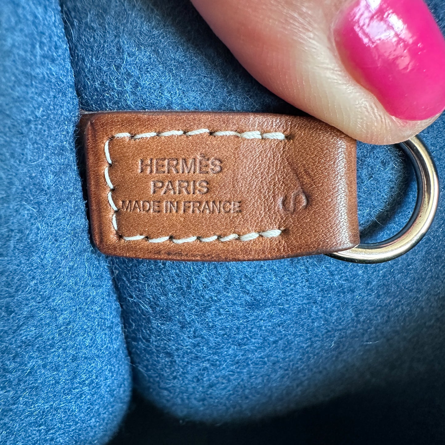 Hermes Blue Karimi MM Tote
