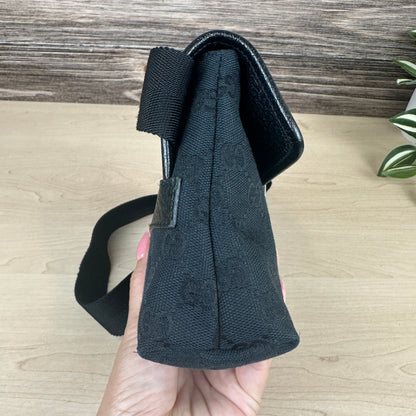 Gucci GG Web Buckle Belt Bag Black