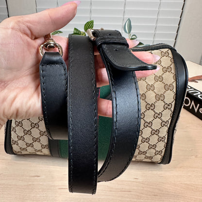 Gucci Original Boston Web  Black Leather
