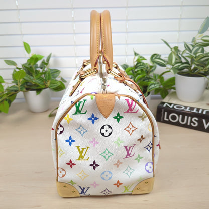 Louis Vuitton Murakami White Multicolor Monogram Speedy 30