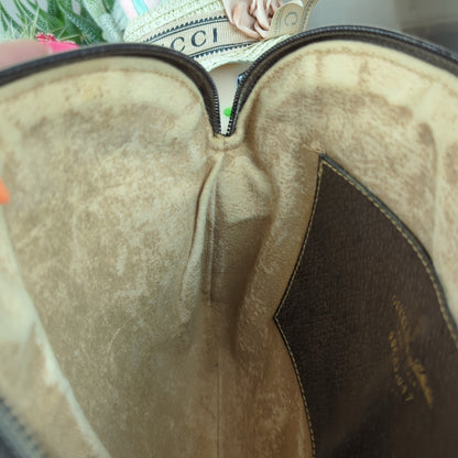 Vintage Sherryline Brown Monogram Crossbody Bag
