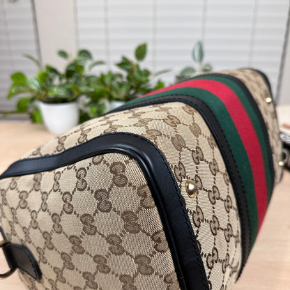 Gucci Original Boston Web  Black Leather