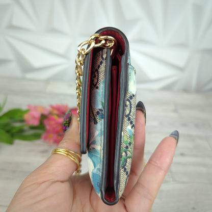 Gucci GG Supreme Blue Blooms Continental Wallet with Card Holder