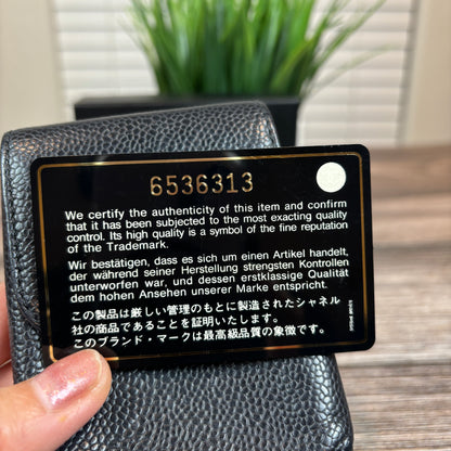 Chanel Vintage Caviar Cigarette Case Black