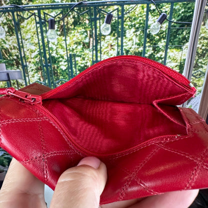 Chanel Red CC Wild Stitch Leather Card Holder