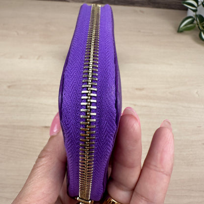 Gucci Purple Pebbled Leather Soho Zippy Compact Wallet