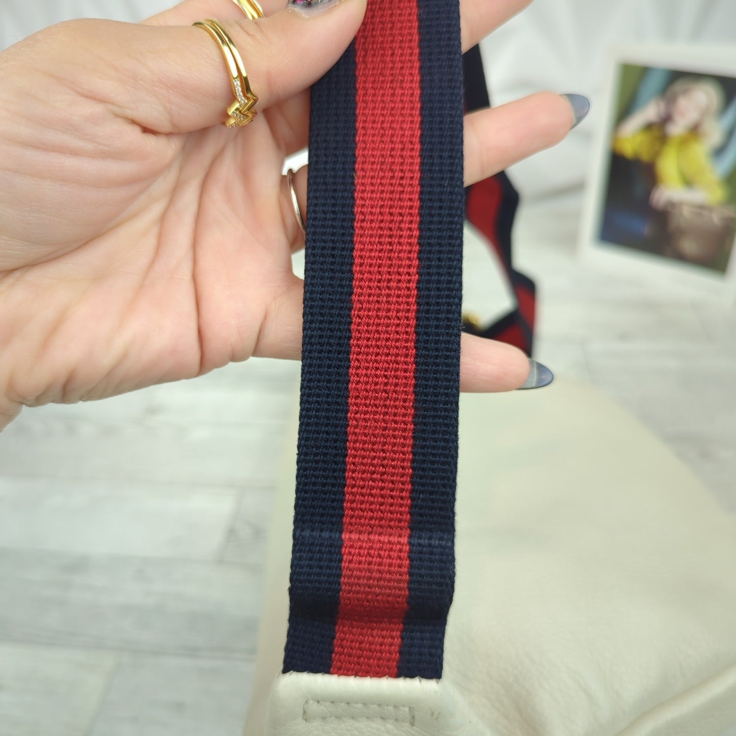 Gucci Large White Logo Print Bum Bag