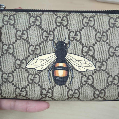 Gucci GG Supreme Bee Print Wrist Pouch
