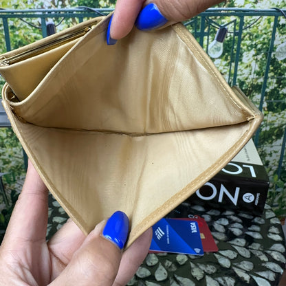 Chanel Tan Caviar Leather CC Compact Bifold Wallet