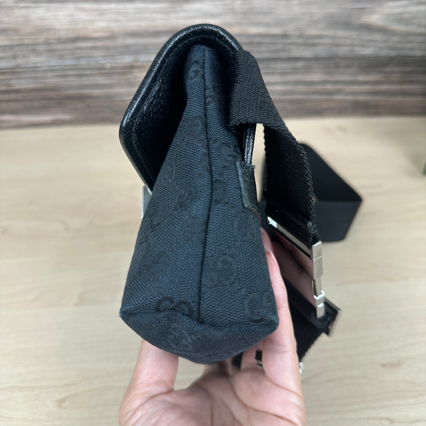 Gucci GG Web Buckle Belt Bag Black