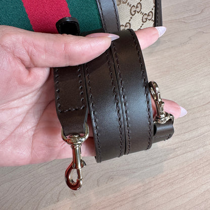 Gucci Original GG Small Boston Vintage Web Dark Brown
