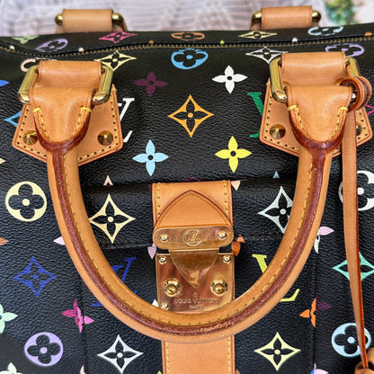 Louis Vuitton Murakami Black Multicolor Speedy 30