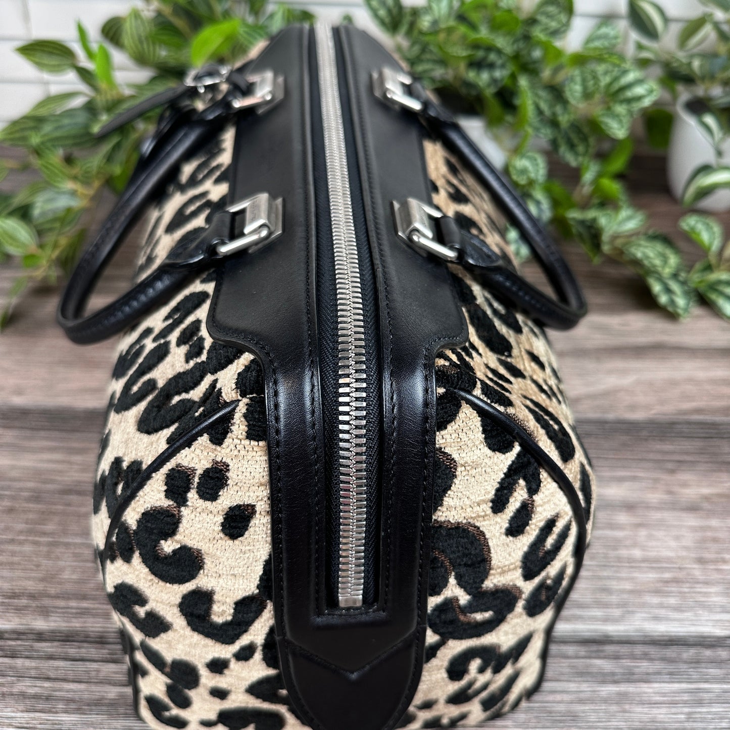 Louis Vuitton Limited Edition Stephen Sprouse Jacquard Velvet Leopard Print Speedy