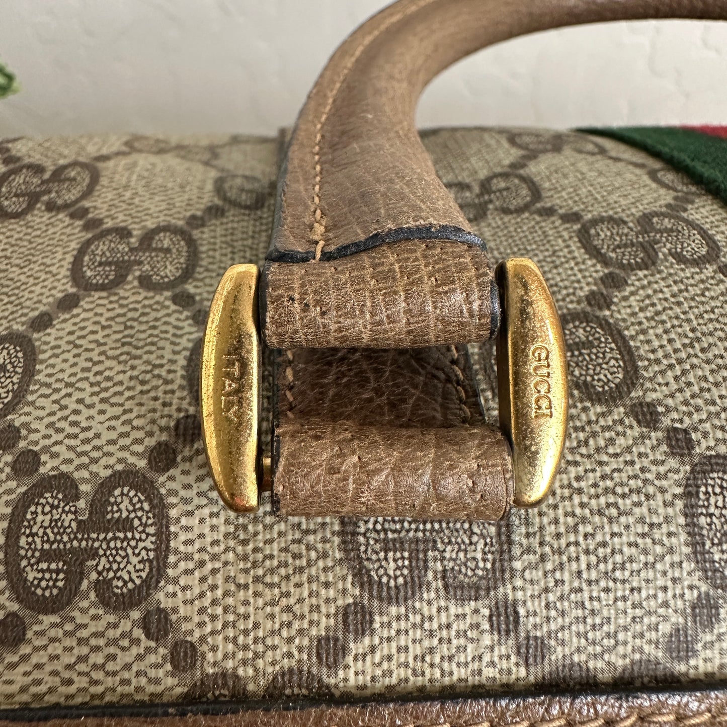 Gucci Vintage Supreme Sherry Boston Bag