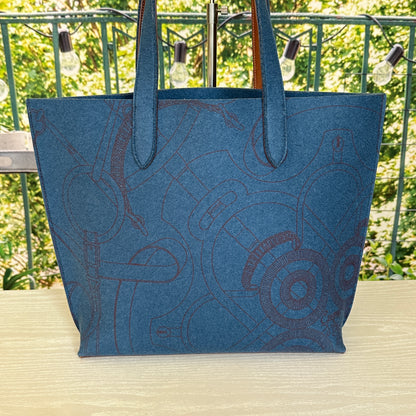 Hermes Blue Karimi MM Tote