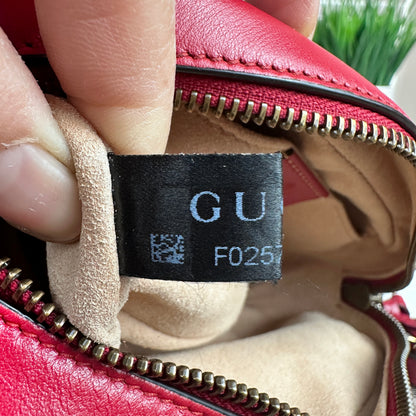 Gucci Calfskin Matelasse Mini GG Marmont Bag Red