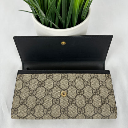 Gucci GG Supreme Continental Wallet Black