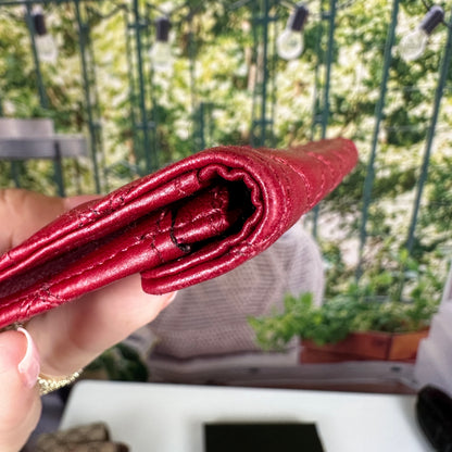 Chanel Red CC Wild Stitch Leather Card Holder
