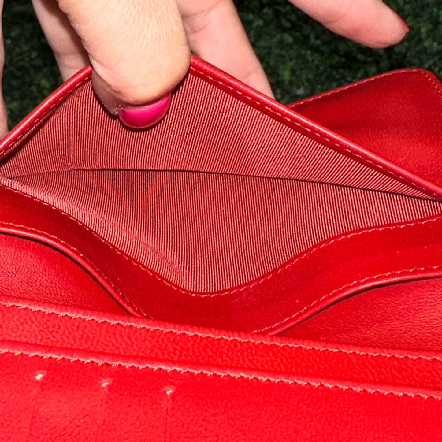 Chanel Red Quilted Leather CC French Wallet