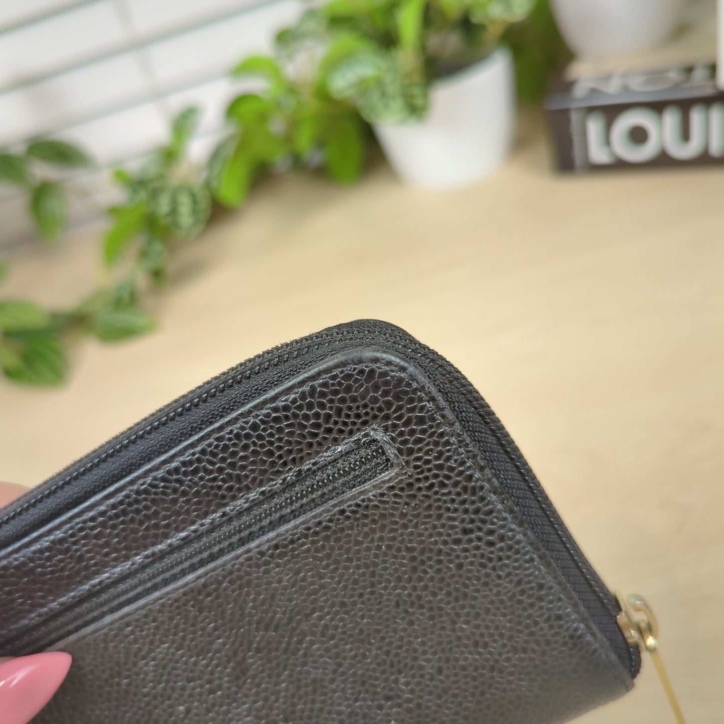 Chanel Caviar Timeless CC Zipped Wallet Black