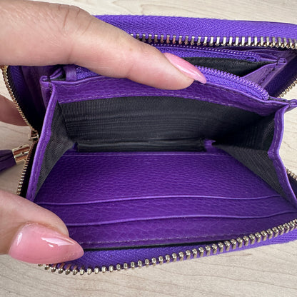 Gucci Purple Pebbled Leather Soho Zippy Compact Wallet