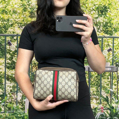 Gucci Vintage GG Web Sherry Line Clutch Bag