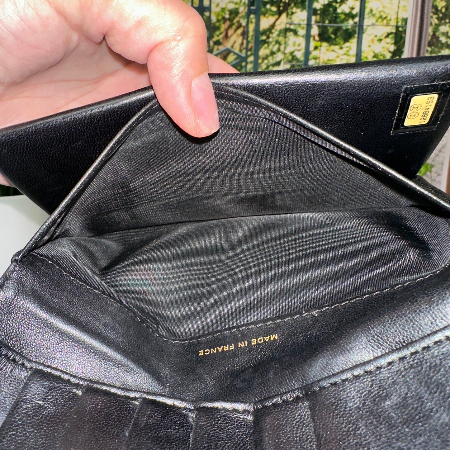 Chanel Black Caviar Leather Vintage Timeless CC French Wallet