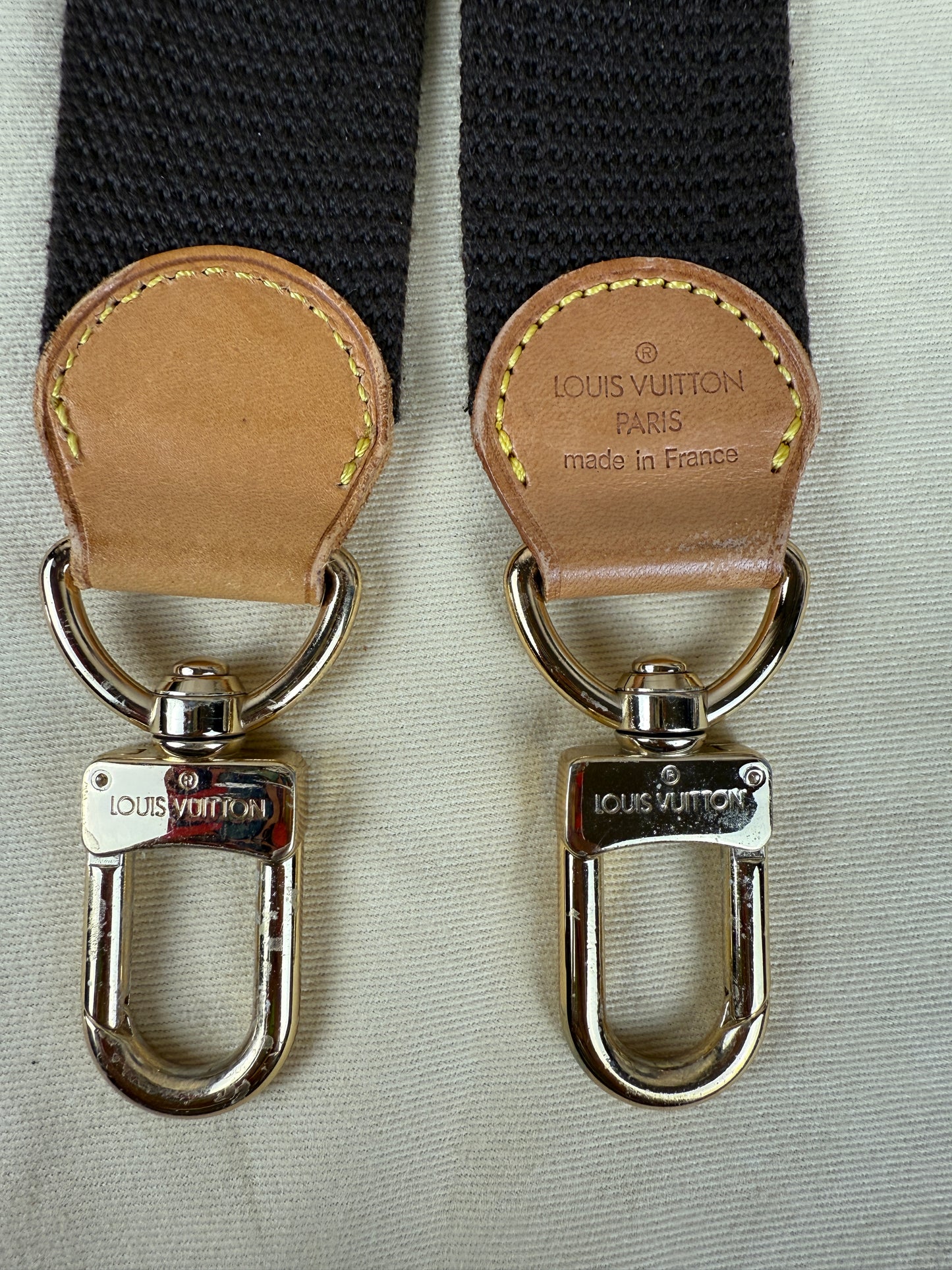 Brown Adjustable Webbed Strap – Vachetta & Gold-Tone Hardware