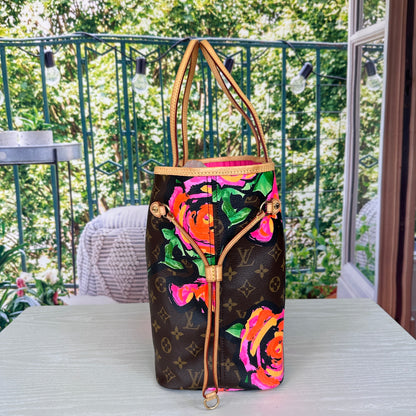 Louis Vuitton Limited Edition Stephen Sprouse Monogram Roses Neverfull MM
