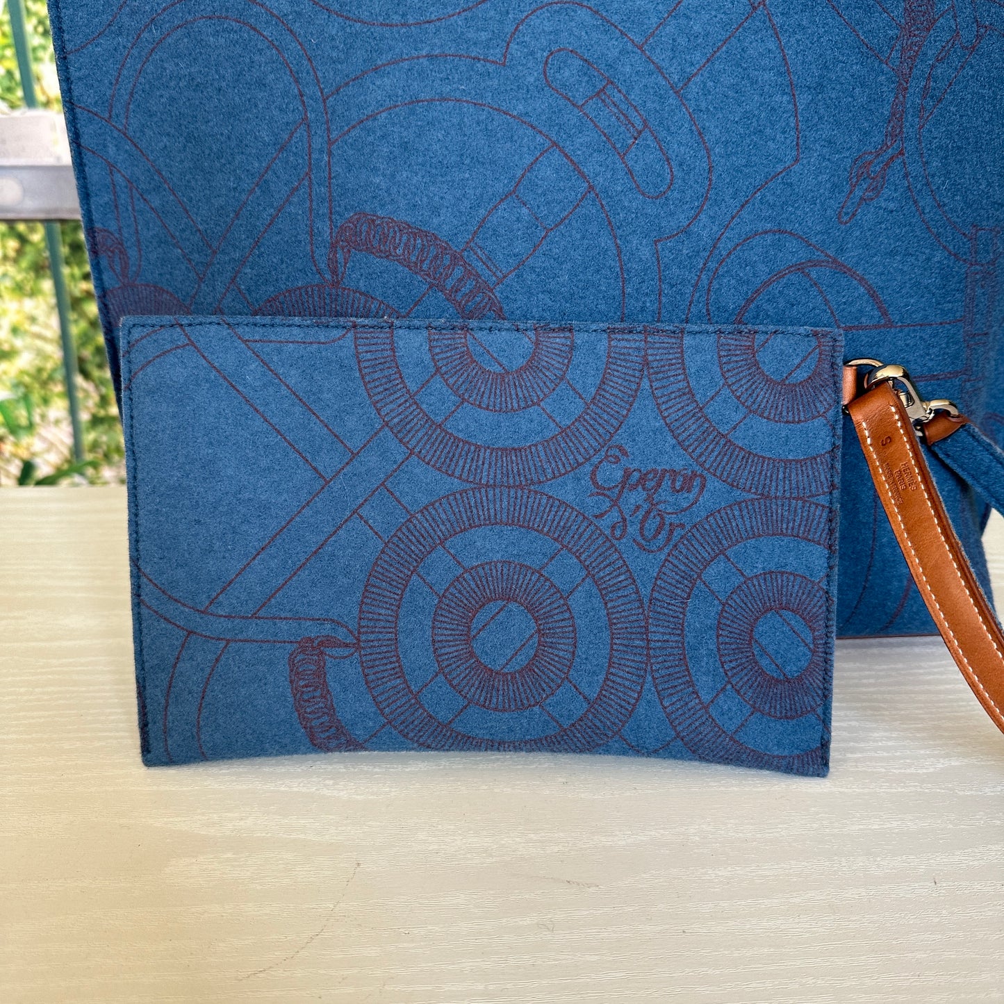 Hermes Blue Karimi MM Tote