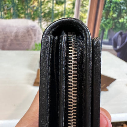 Gucci Black GG Imprime Coated Canvas Wallet on Chain
