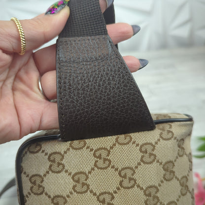 Gucci Original Monogram Belt Bag Dark Brown