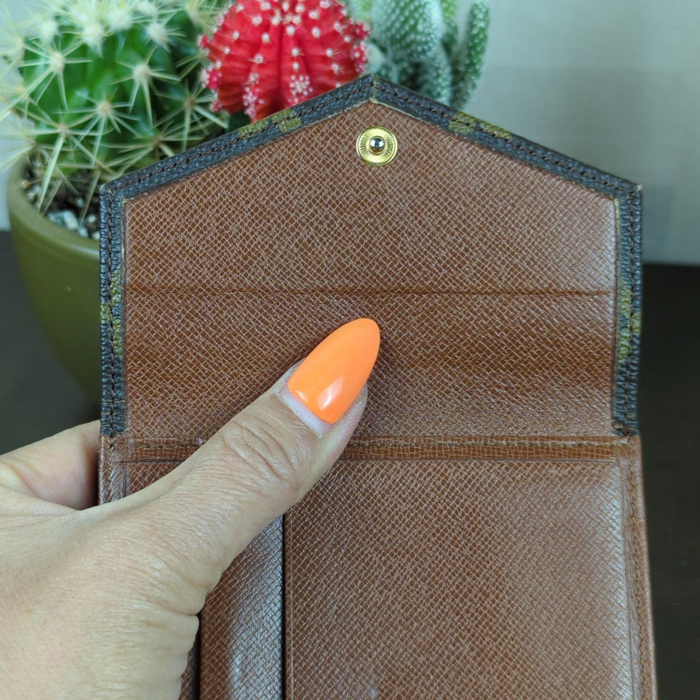 Elise Monogram Tri-Fold Wallet