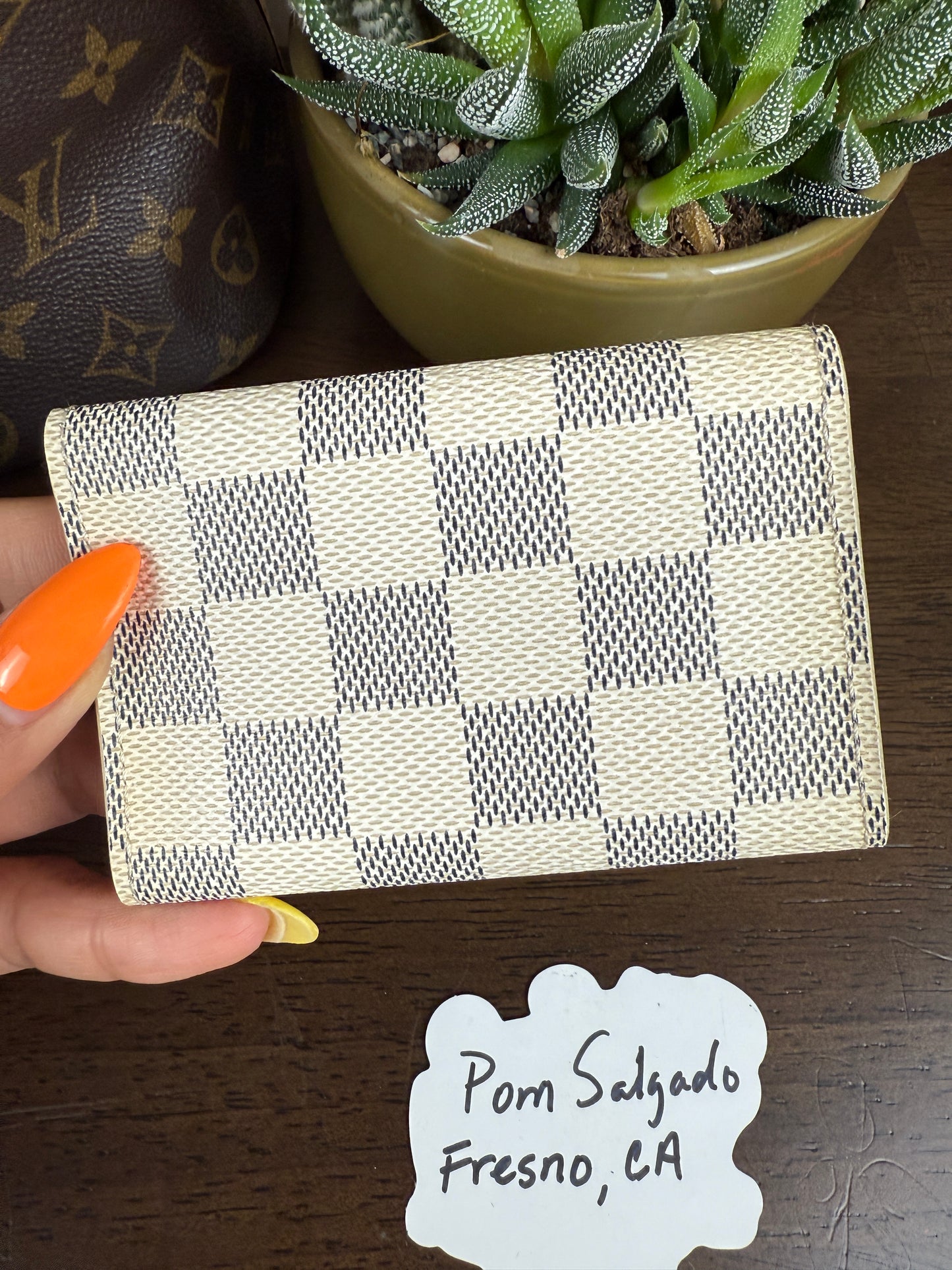 6-Ring Key Holder in Damier Azur