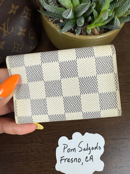 6-Ring Key Holder in Damier Azur