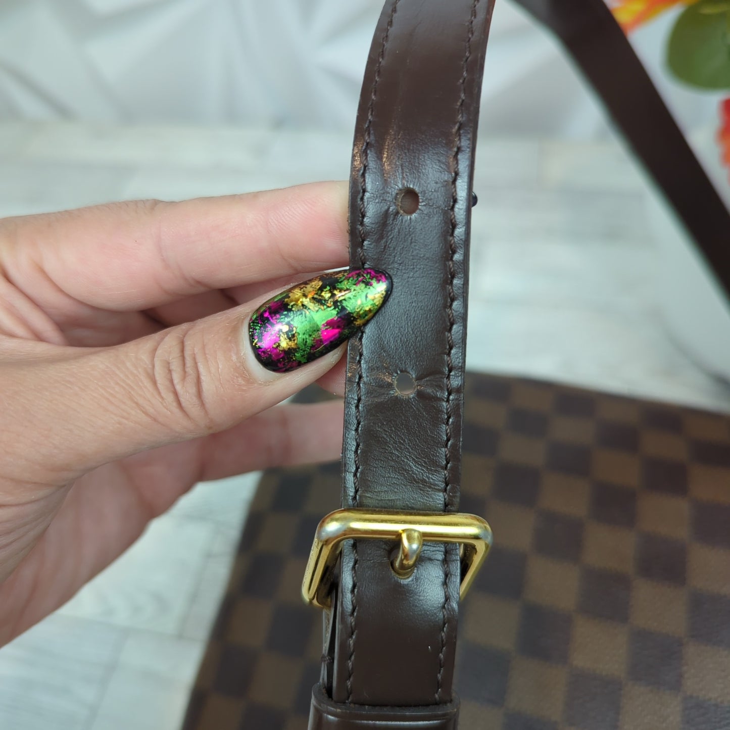 Louis Vuitton Damier Ebene Bloomsbury PM Crossbody Bag