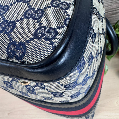 Gucci Original GG Canvas Medium Boston Bag Navy Blue