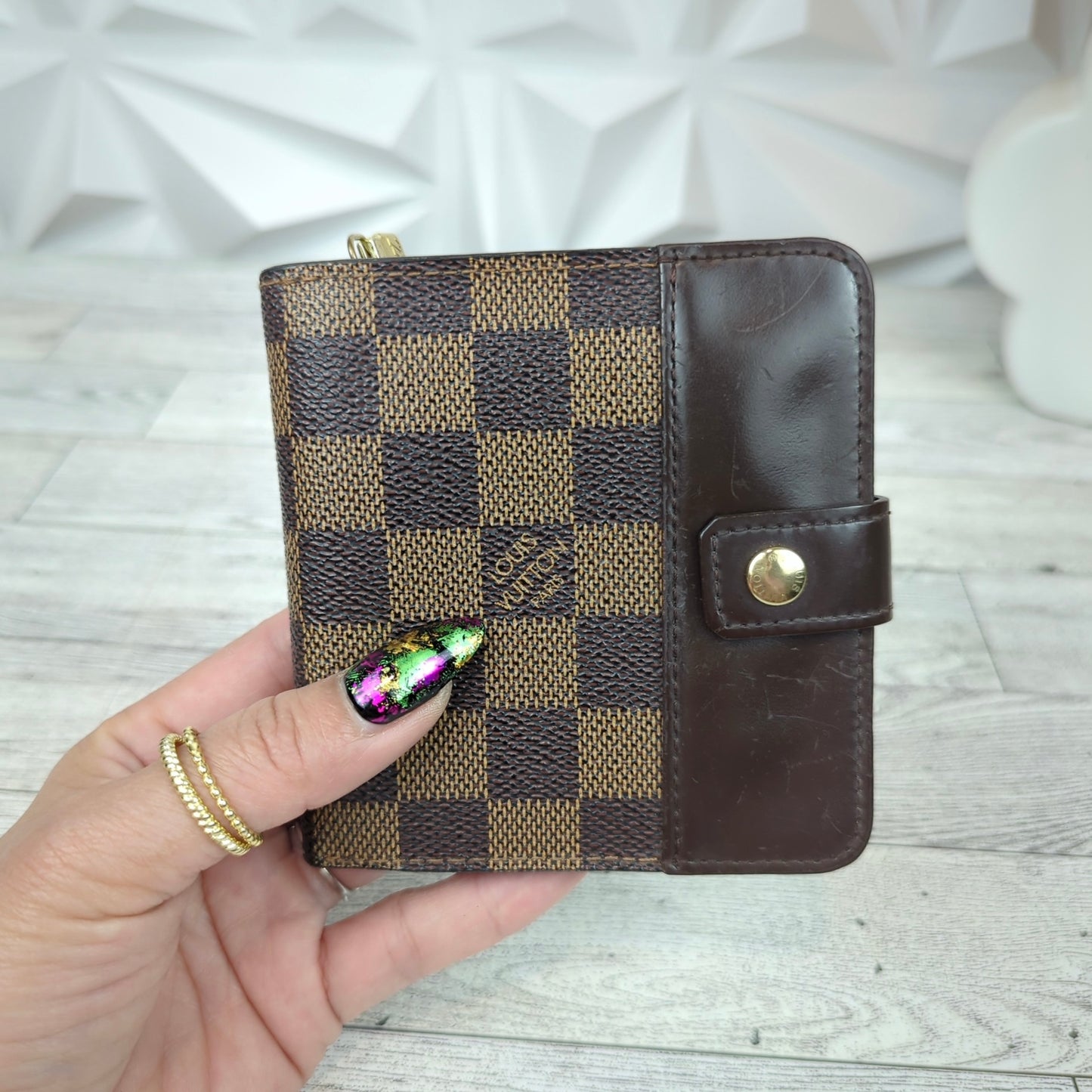 Louis Vuitton Damier Ebene Compact Bifold Zip Wallet