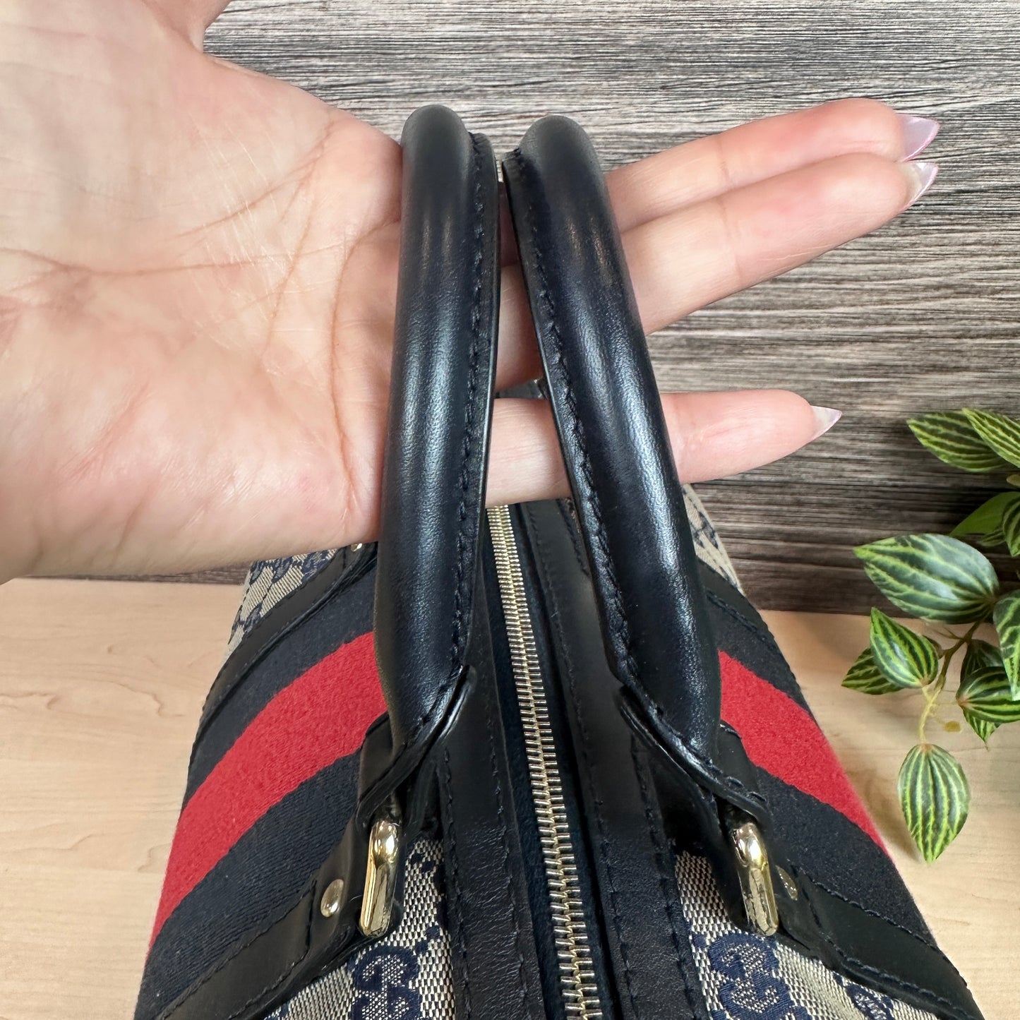 Gucci Original GG Canvas Medium Boston Bag Navy Blue