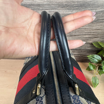 Gucci Original GG Canvas Medium Boston Bag Navy Blue