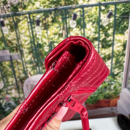 Chanel Red CC Wild Stitch Leather Card Holder