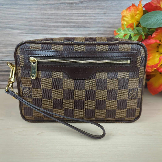 Louis Vuitton Damier Canvas Macao Wristlet Clutch