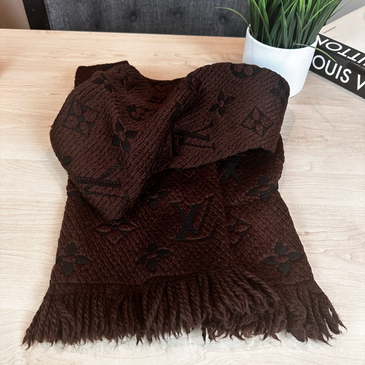 Louis Vuitton Logomania Scarf Brown