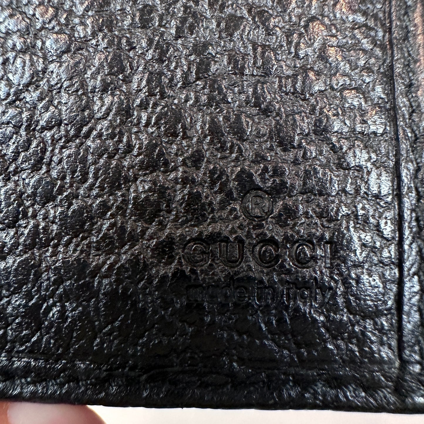Gucci Junco Black Leather Folio Long Wallet