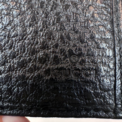 Gucci Junco Black Leather Folio Long Wallet