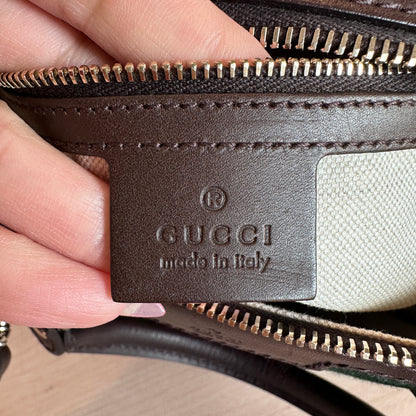 Gucci Original GG Small Boston Vintage Web Dark Brown