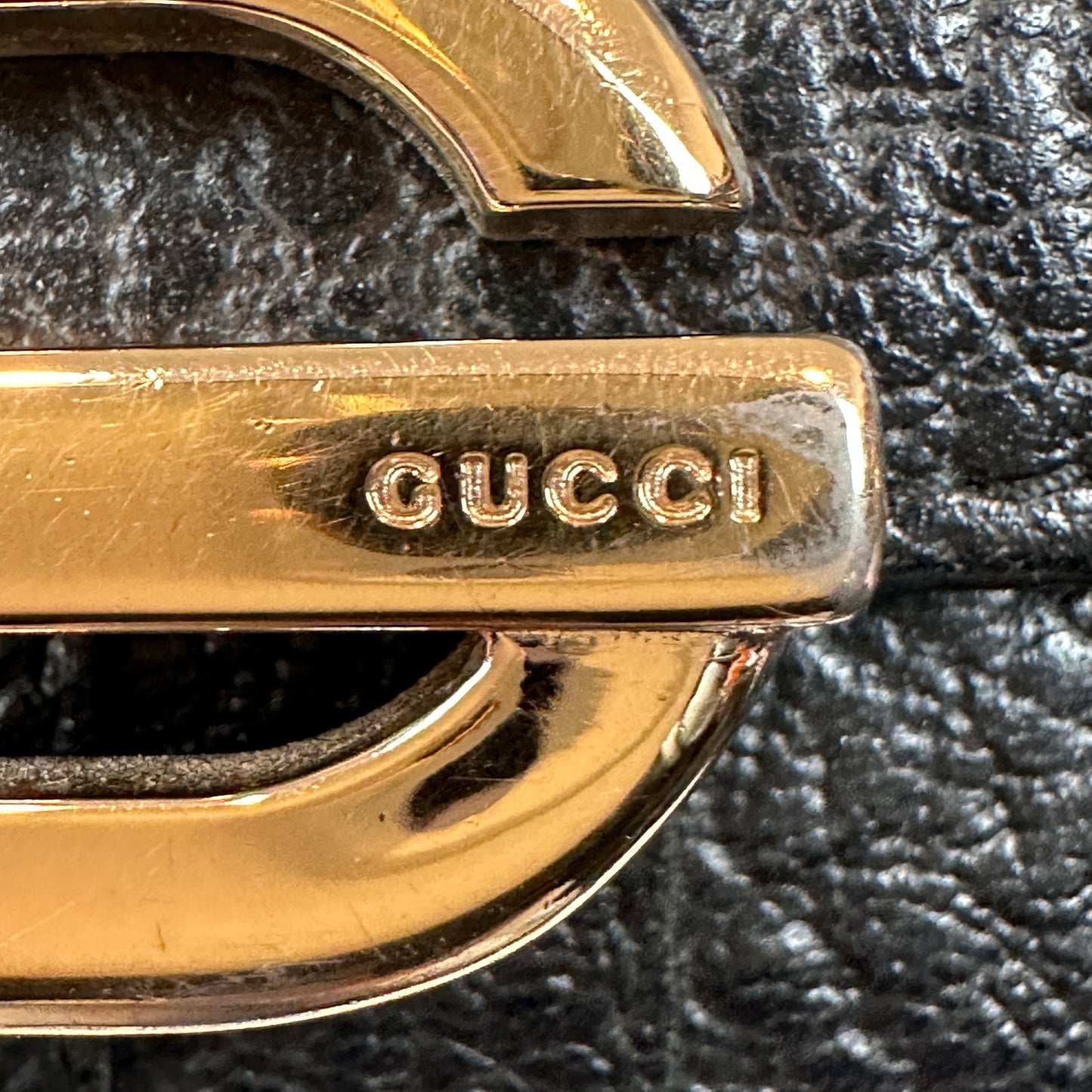 Gucci Junco Black Leather Folio Long Wallet